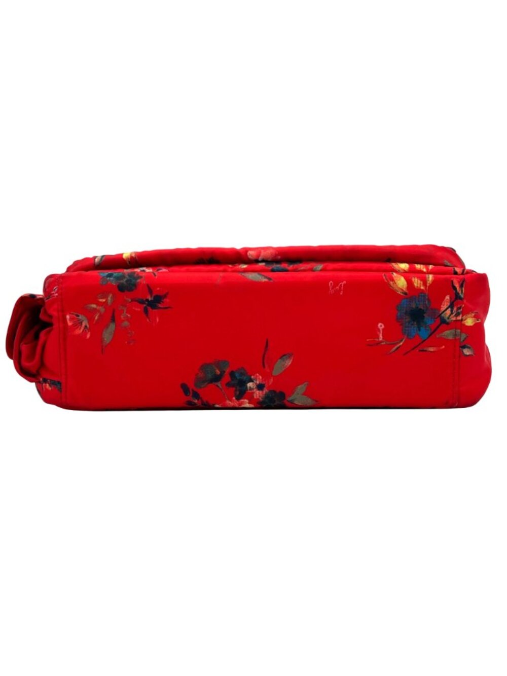 Lug Shimmy Crossbody Bag Adjustable Strap Red Floral Quilted Polyester Key Strap - Picture 13 of 16